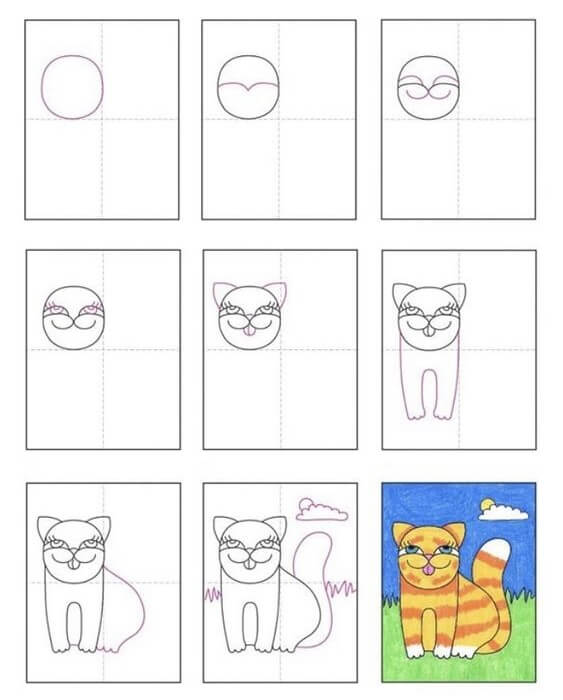 idées de chat (40) dessin