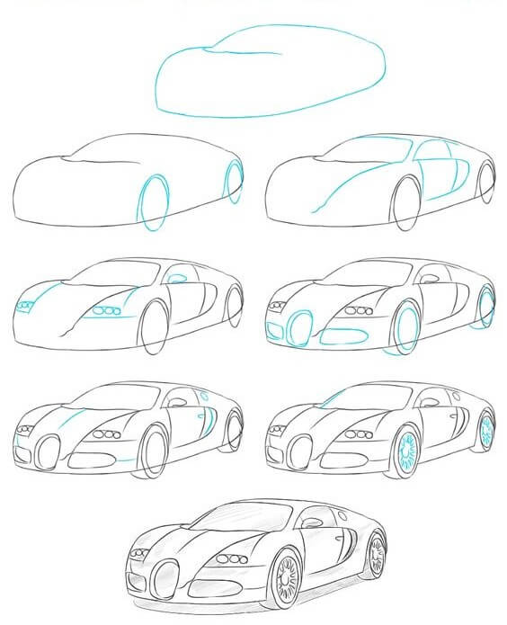 Supercar Bugatti dessin
