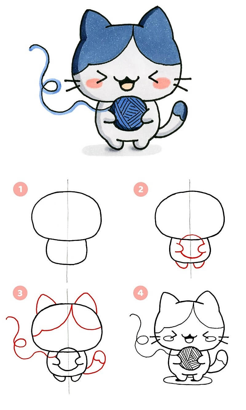Comment dessiner Un chat facile