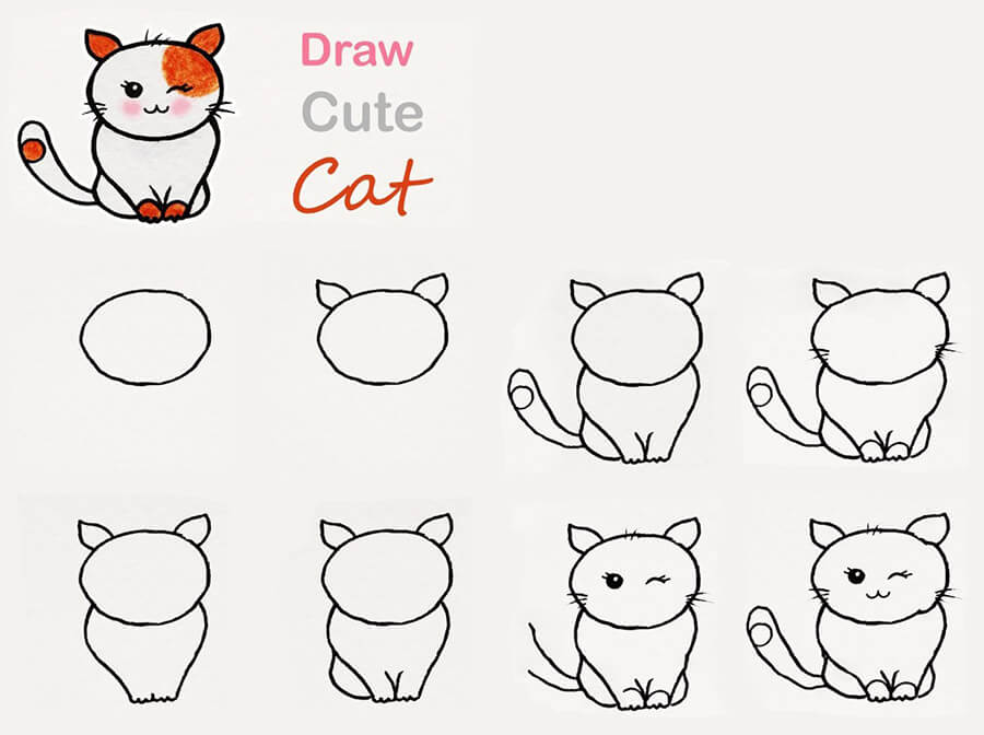 Comment dessiner Un chat mignon