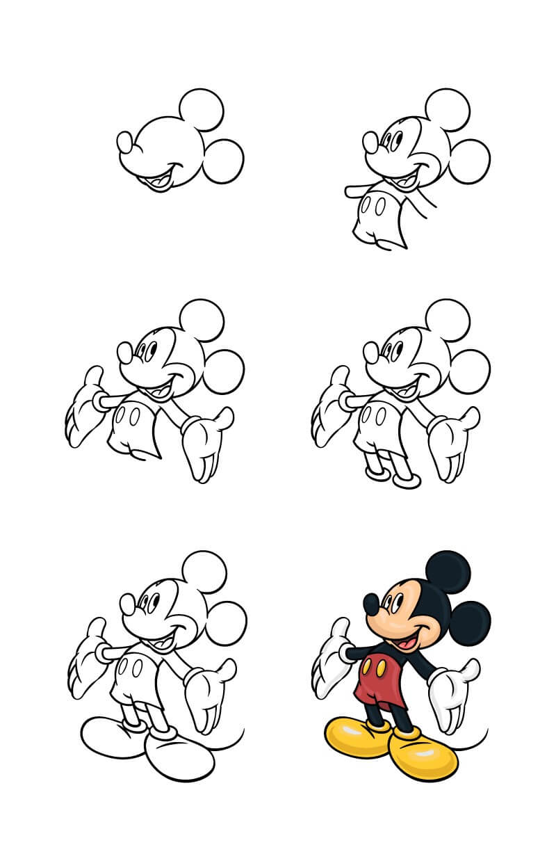 Comment dessiner Un Mickey Mouse facile
