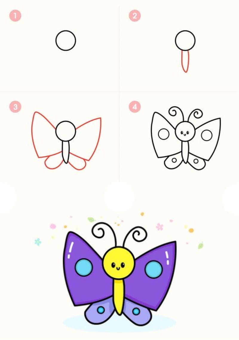 Un papillon simple et mignon dessin
