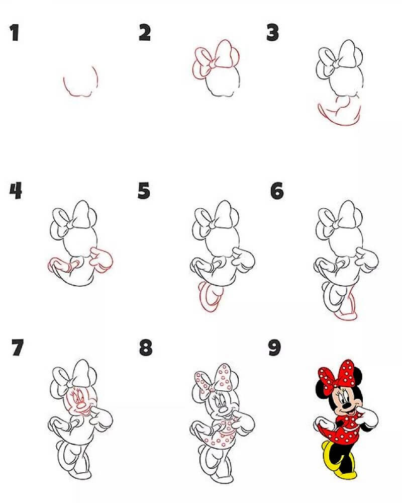 Comment dessiner Une jolie Minnie Mouse