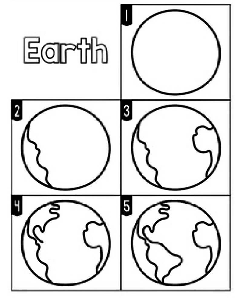 Une Terre facile et simple dessin