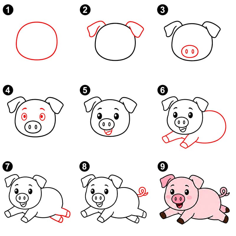 Cochon qui saute dessin