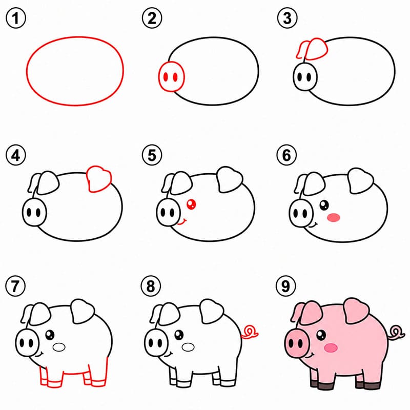 Cochon rigolo dessin
