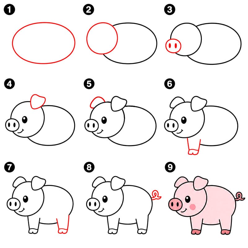 Cochon souriant dessin