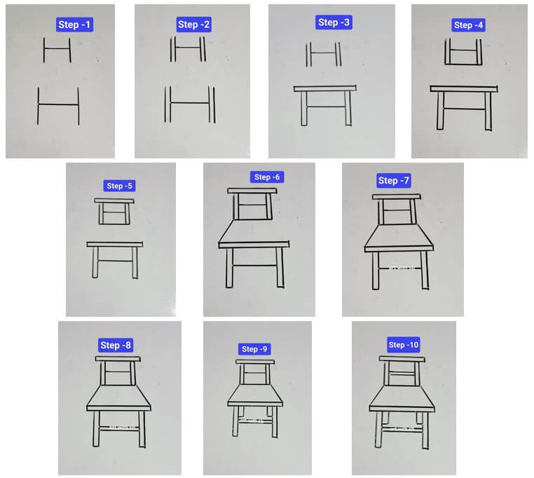 Dessine une chaise à partir de la lettre H dessin