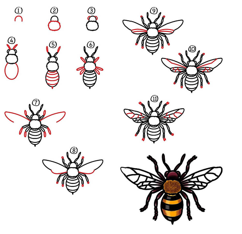 Idée d'abeille 16 dessin