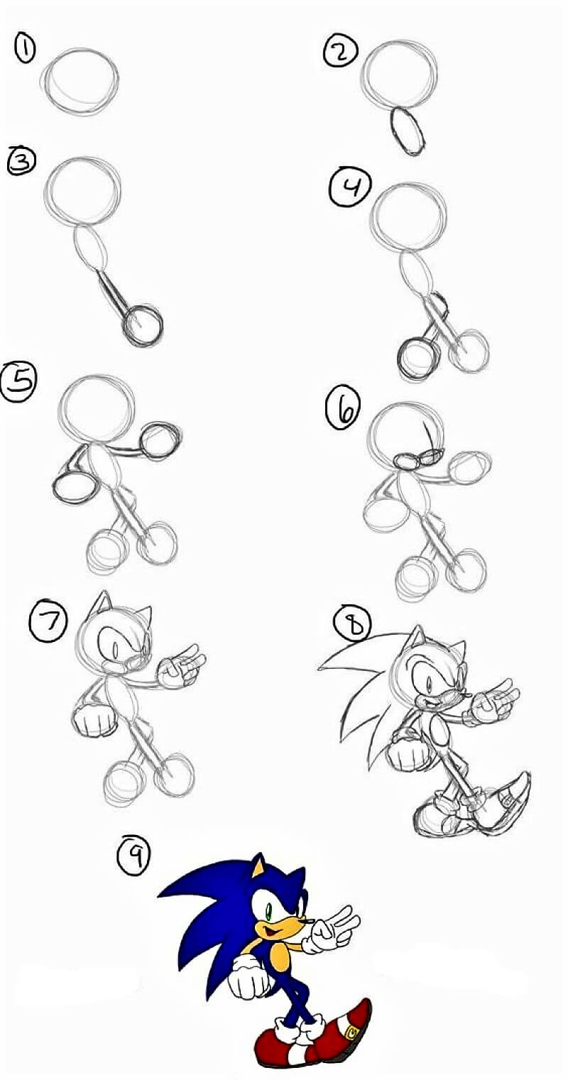 Comment dessiner Idée Sonic 8