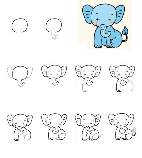 idée d'éléphant (18) dessin