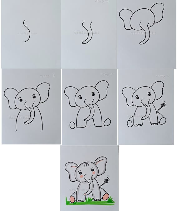 idée d'éléphant dessin