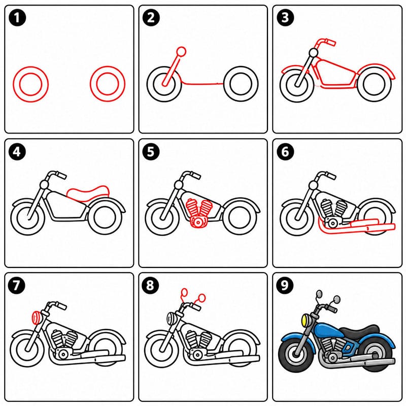 Moto chopper dessin