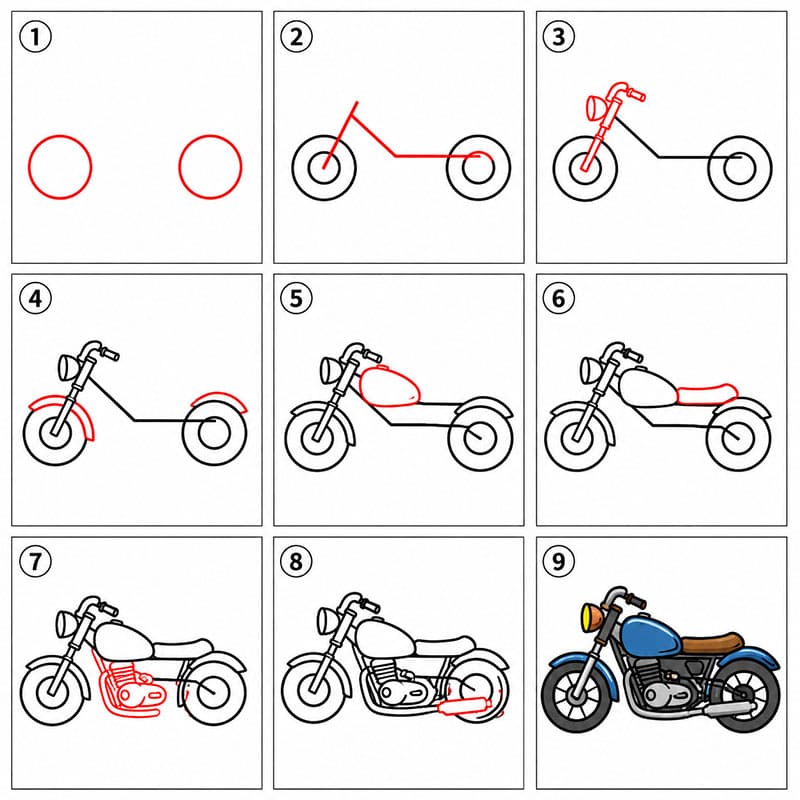 Moto classique dessin