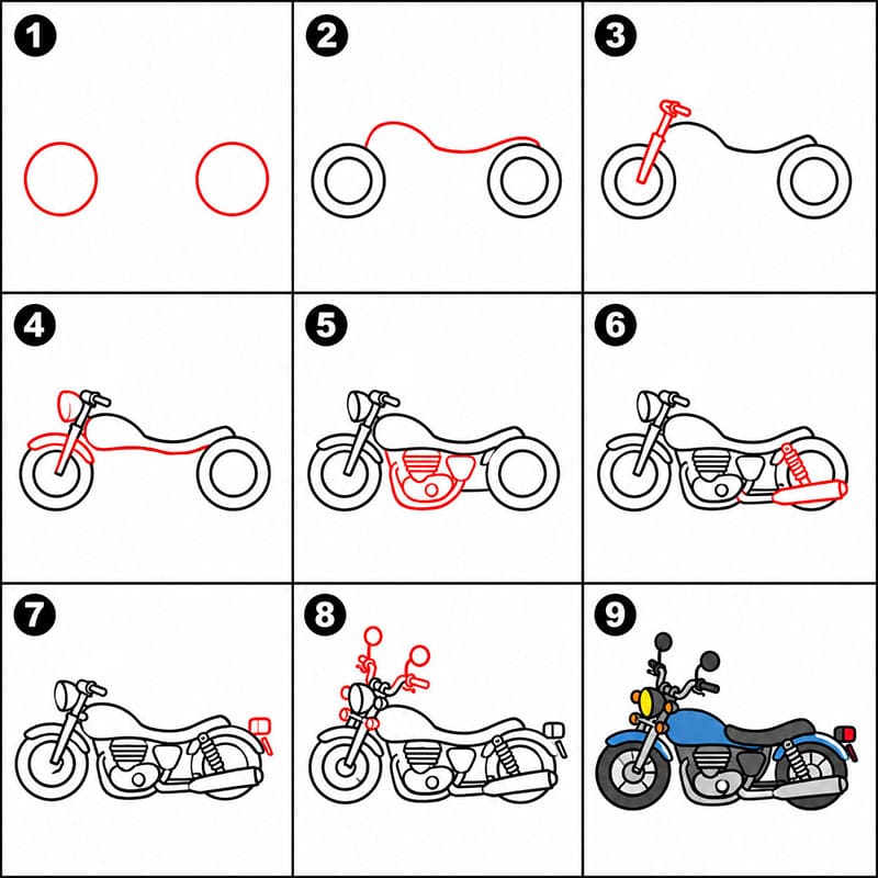 Moto cruiser dessin