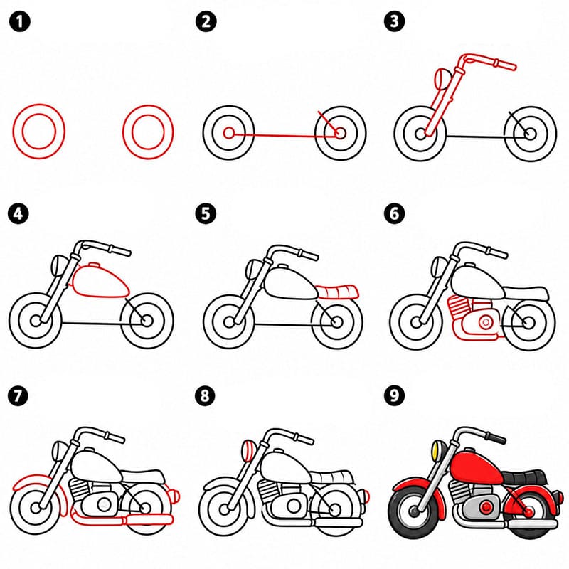 Moto custom dessin