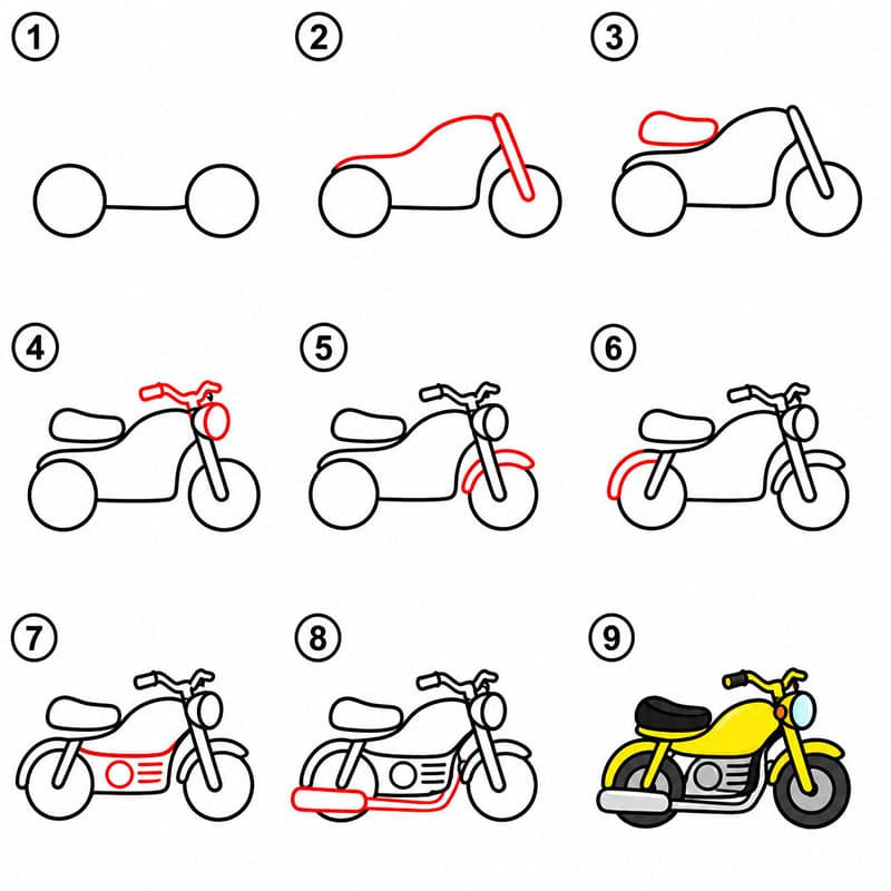 Moto de tourisme dessin