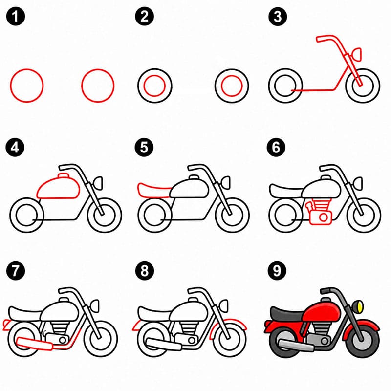 Moto sportive dessin
