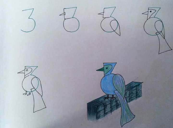 Oiseau du numéro 3 dessin