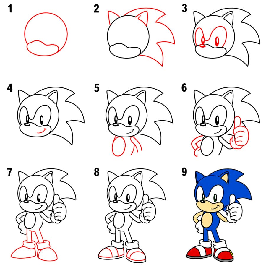 Sonic à imprimer dessin