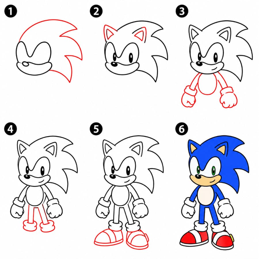 Sonic debout dessin