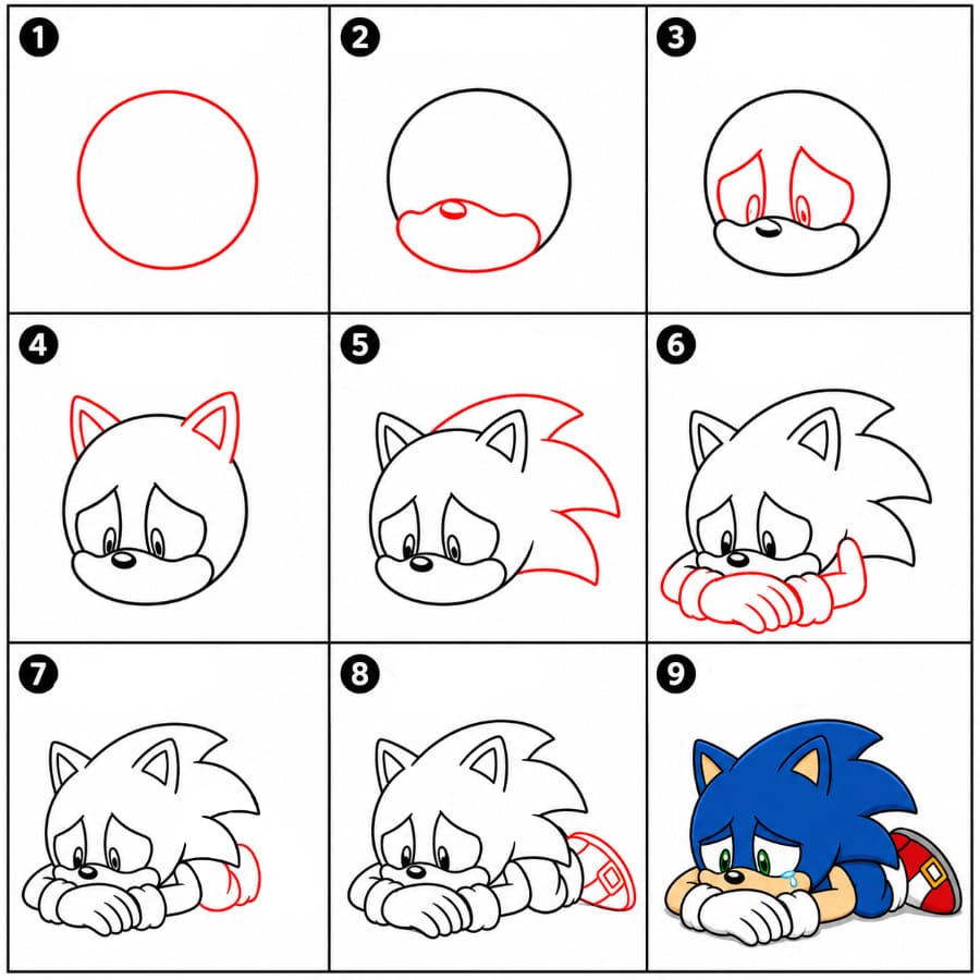 Sonic triste dessin