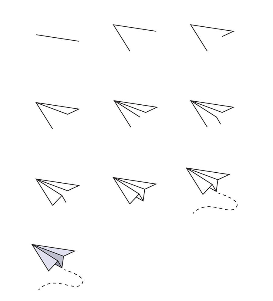 Un avion en papier dessin