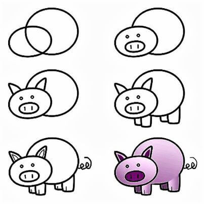 Un cochon de dessin animé dessin