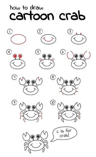 Comment dessiner Un crabe de dessin animé