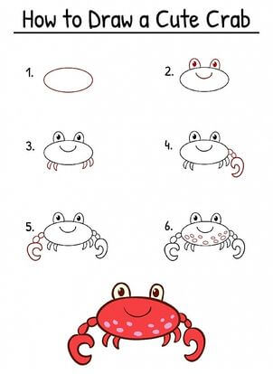 Un crabe simple et mignon dessin