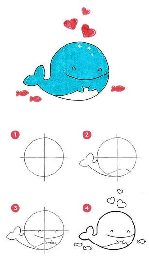 Un croquis de baleine dessin