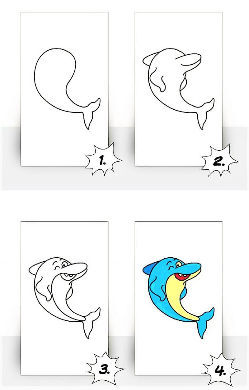 Un dauphin facile dessin