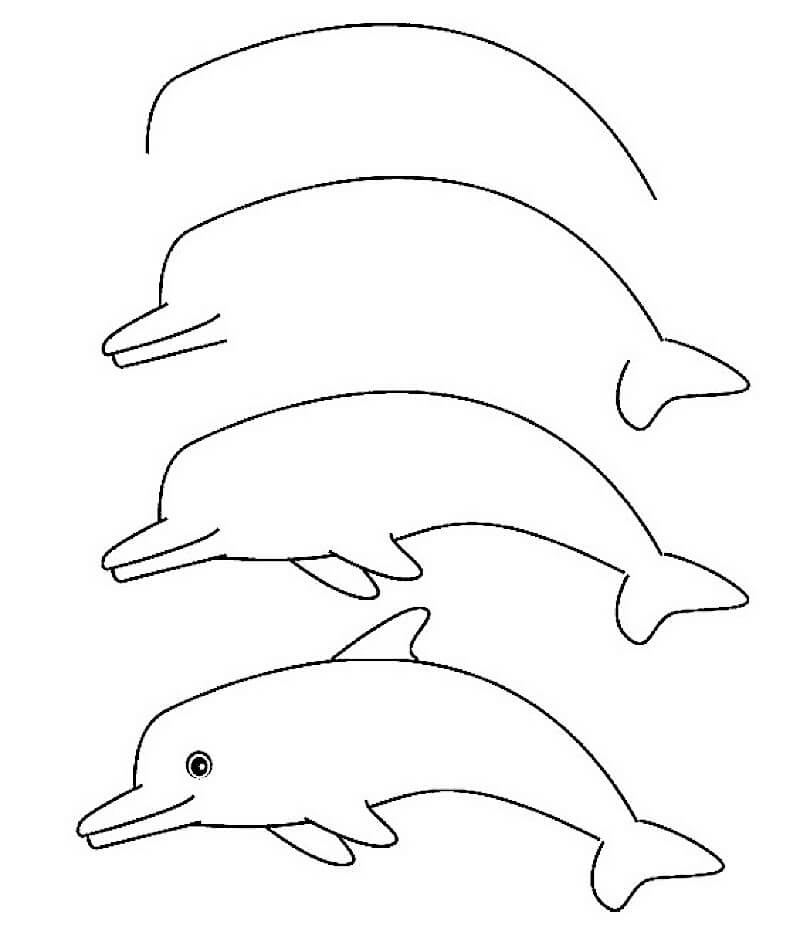 Un dauphin rapide et facile dessin