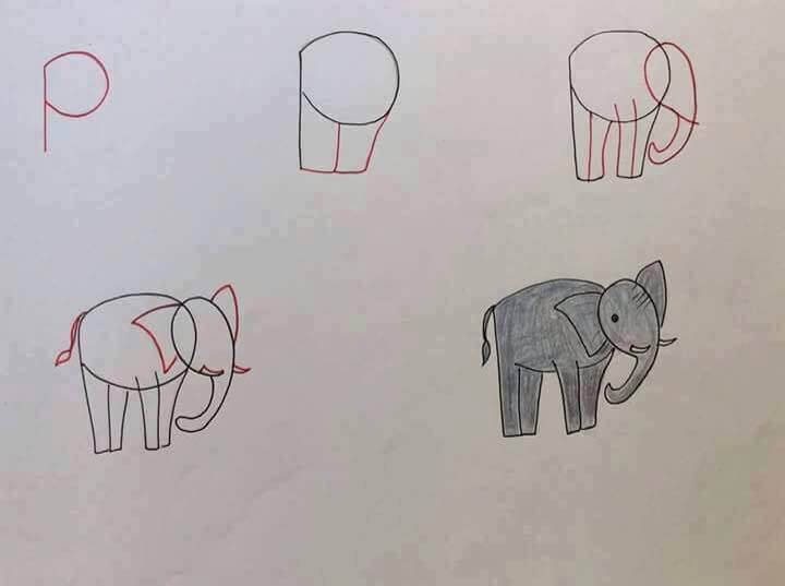 Un éléphant facile dessin