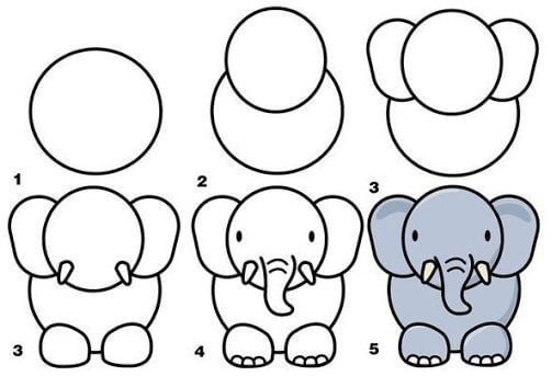 Un éléphant mignon dessin