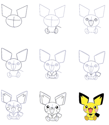 Un Pikachu facile dessin