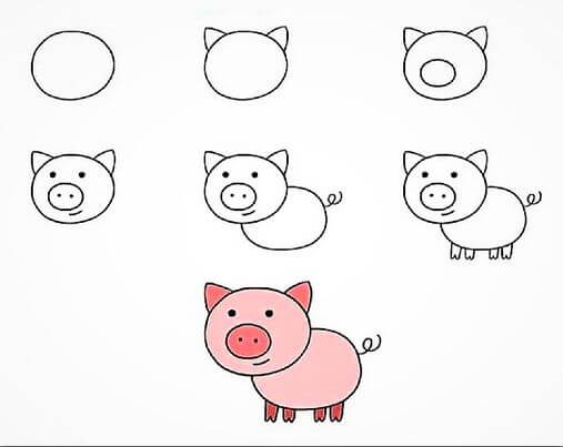 Un simple cochon dessin