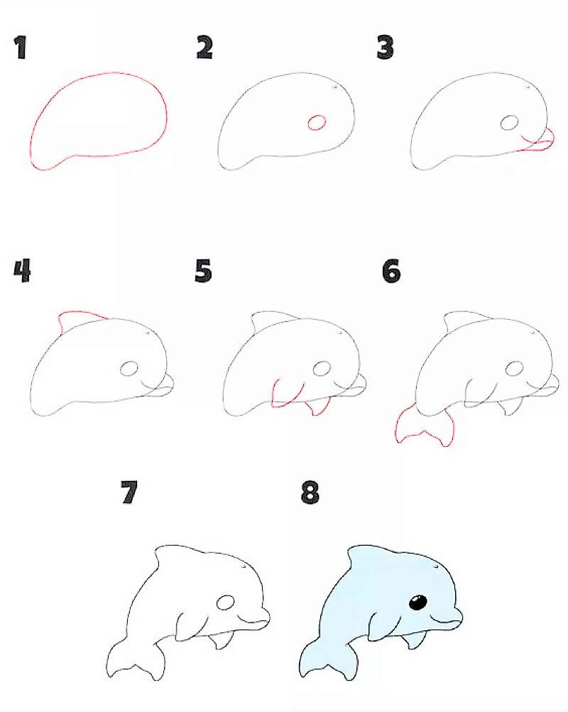 Un simple dauphin dessin
