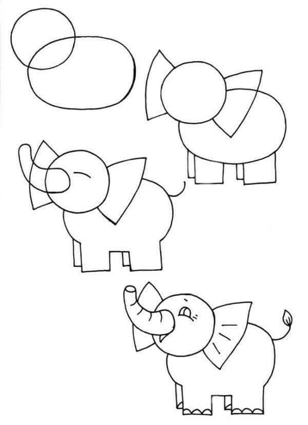 Un simple éléphant dessin
