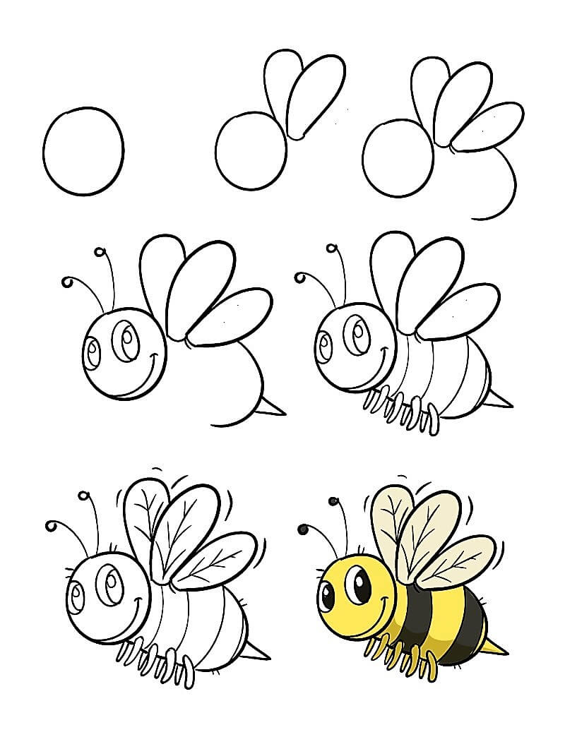Une abeille facile dessin