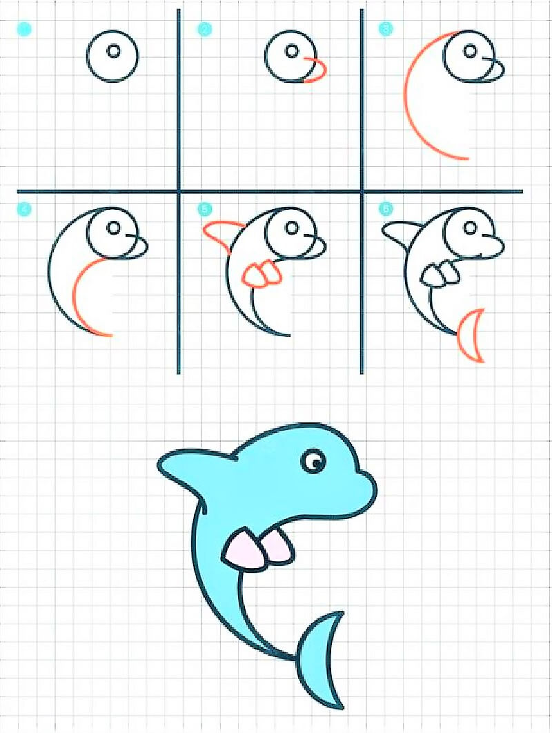 Une idée de dauphin 14 dessin