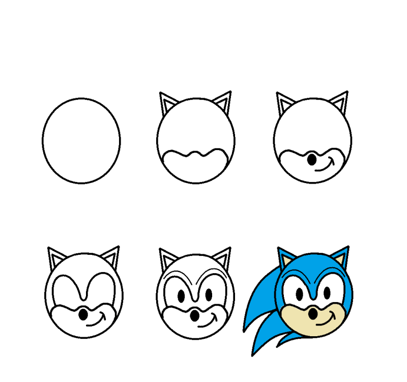 Une jolie tête Sonic dessin