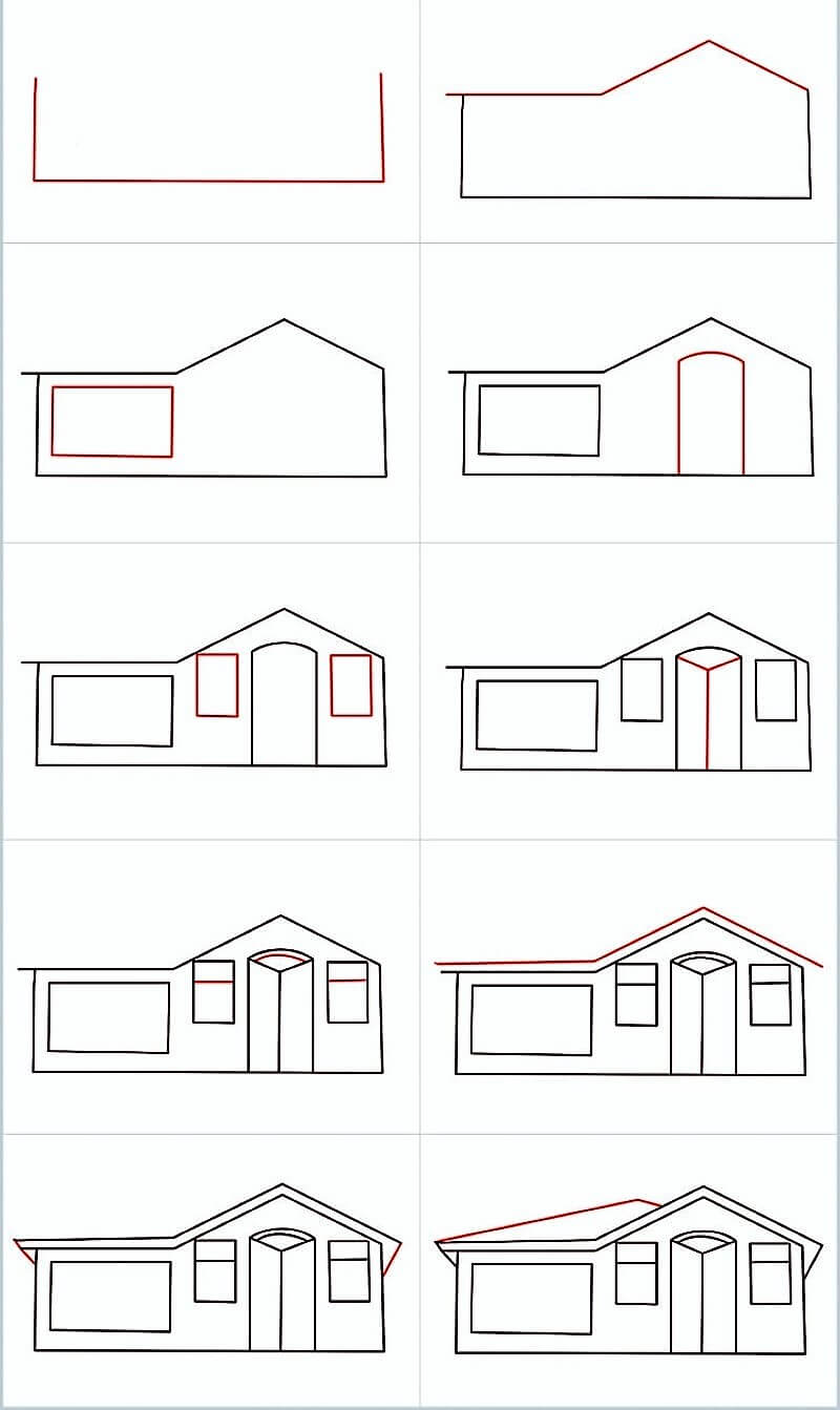 Une longue maison dessin