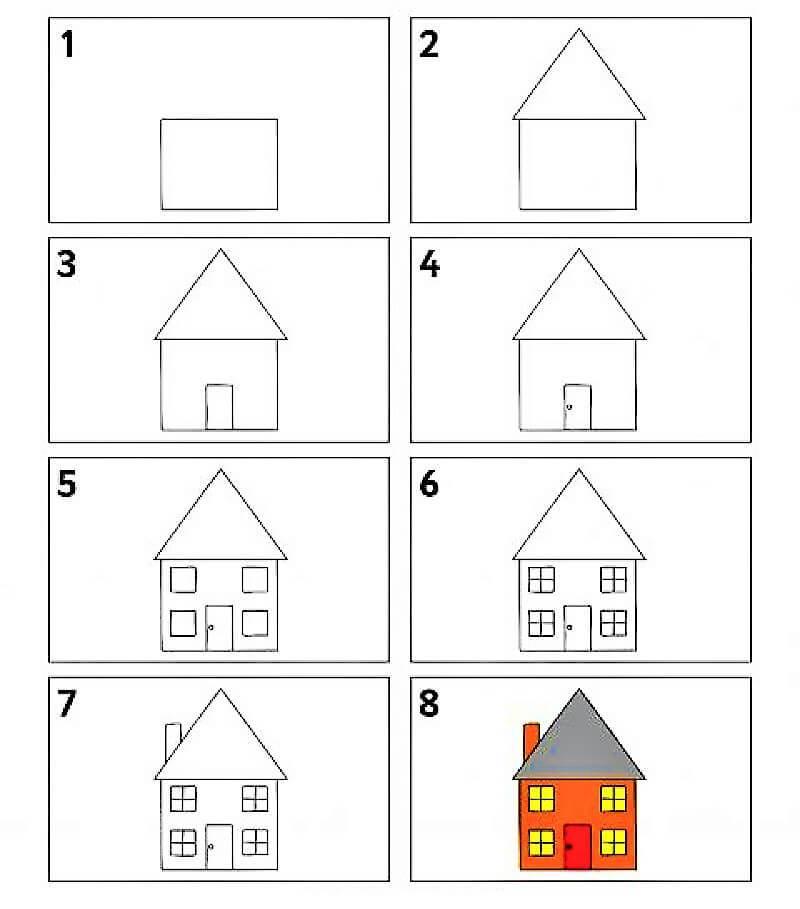 Une maison à deux étages dessin