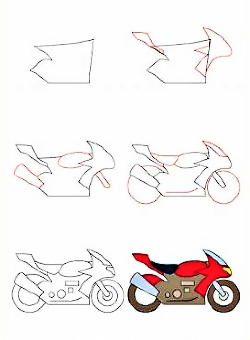 Une moto facile dessin