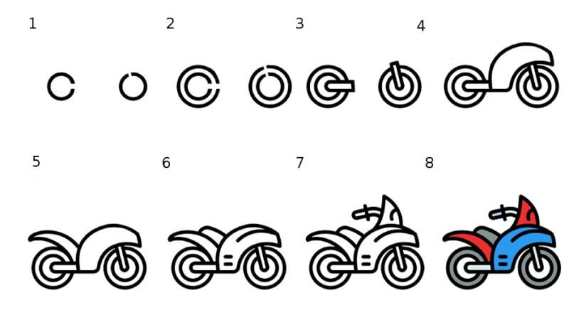 Comment dessiner Une moto facile