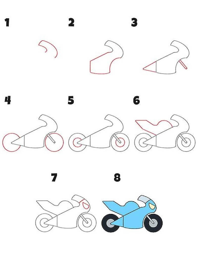 Une moto simple dessin
