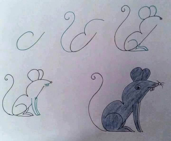 Une souris simple et facile dessin