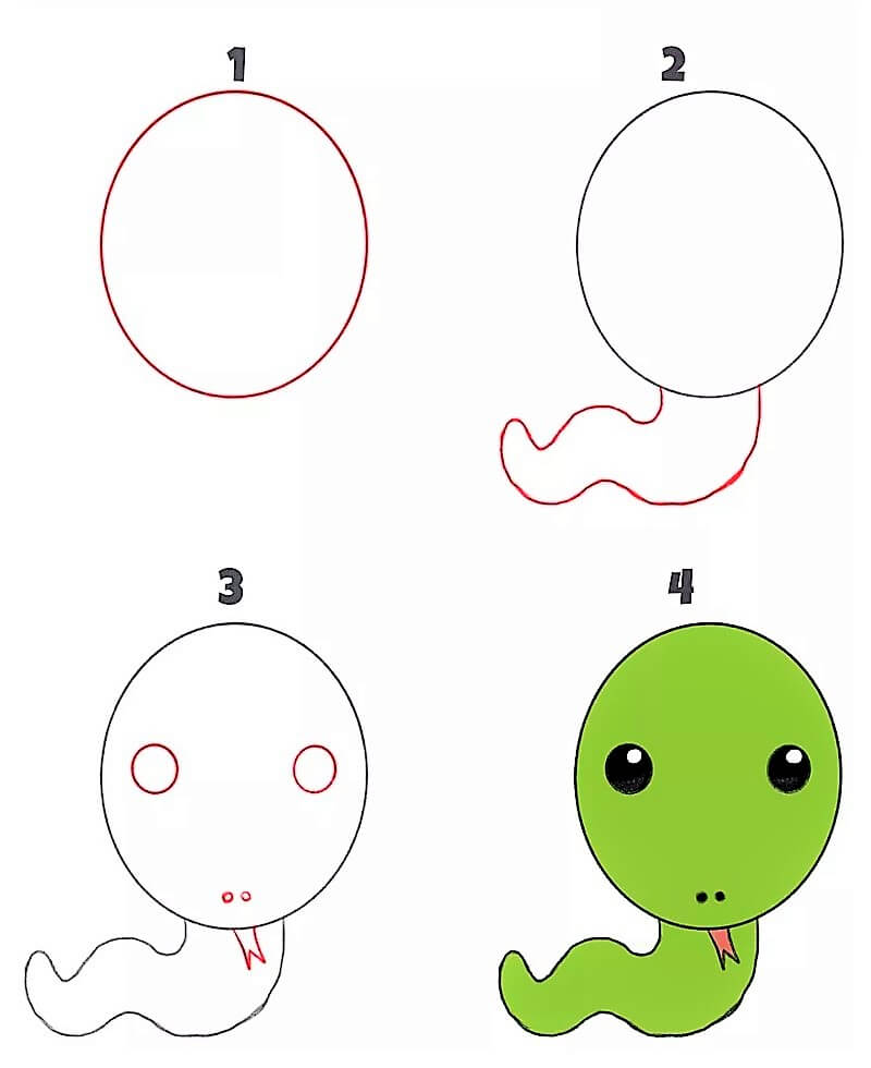 Serpent très simple dessin