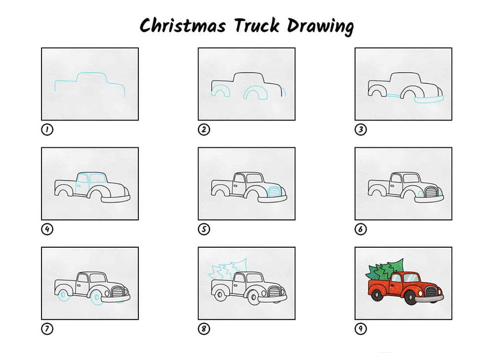 Un camion de Noël dessin